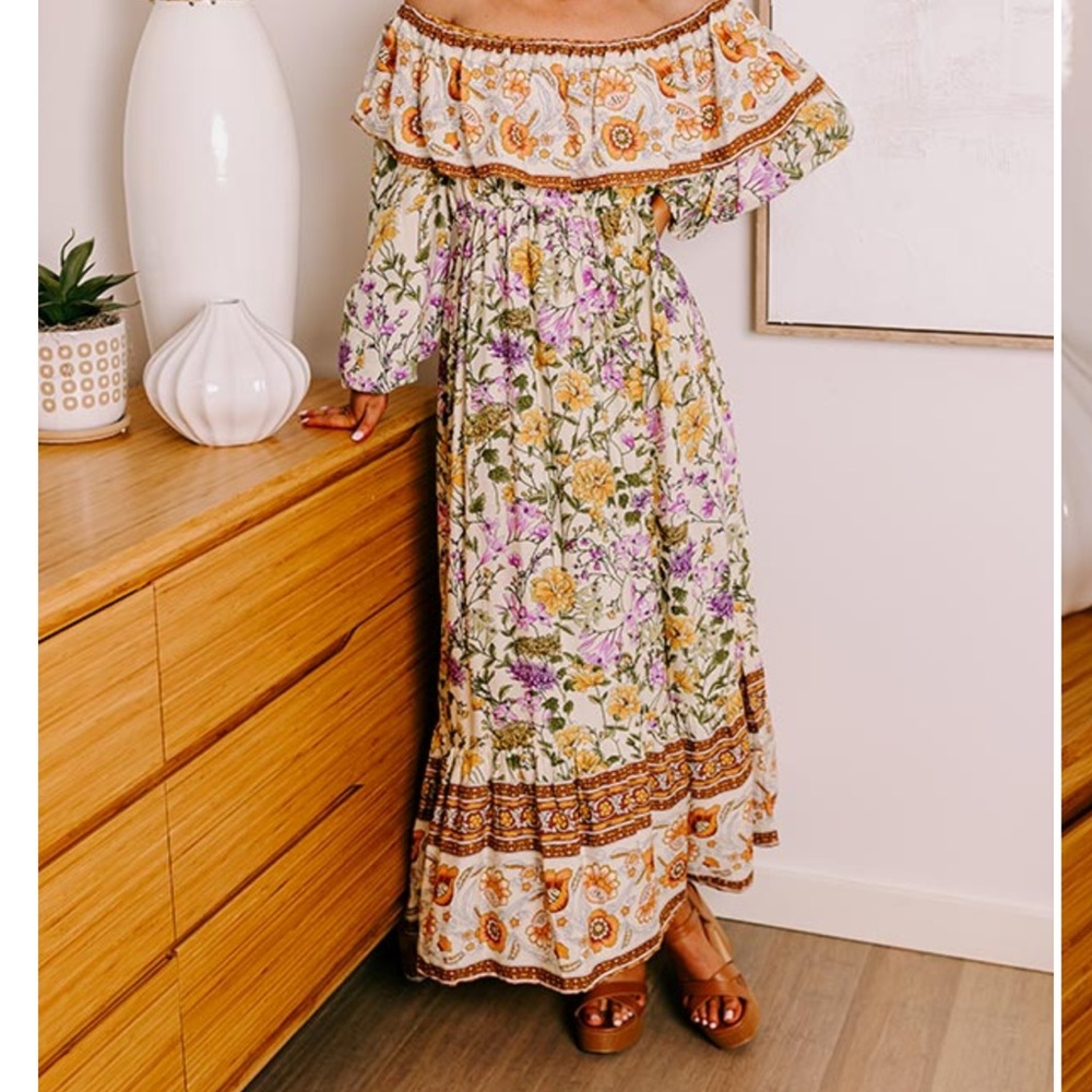 Floral Off-Shoulder Maxi Dress